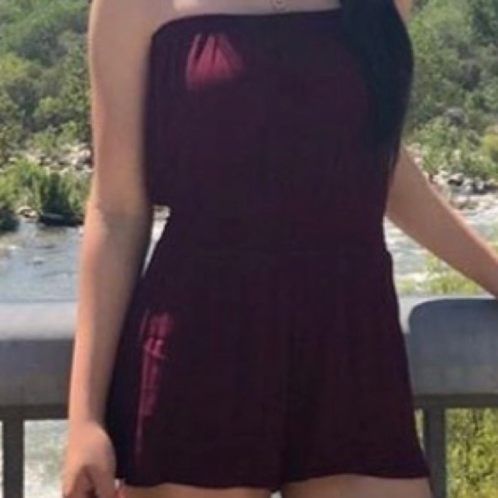 Burgundy tube romper